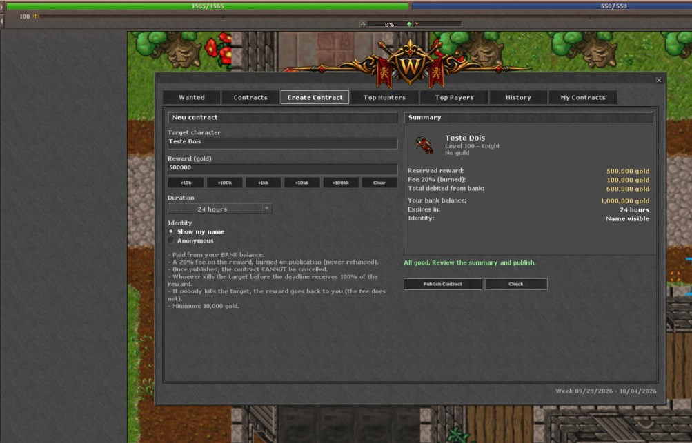 The real Create Contract screen